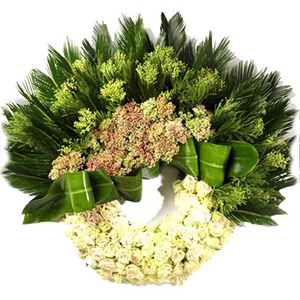 Coroa Funeral Rosas Brancas Premium